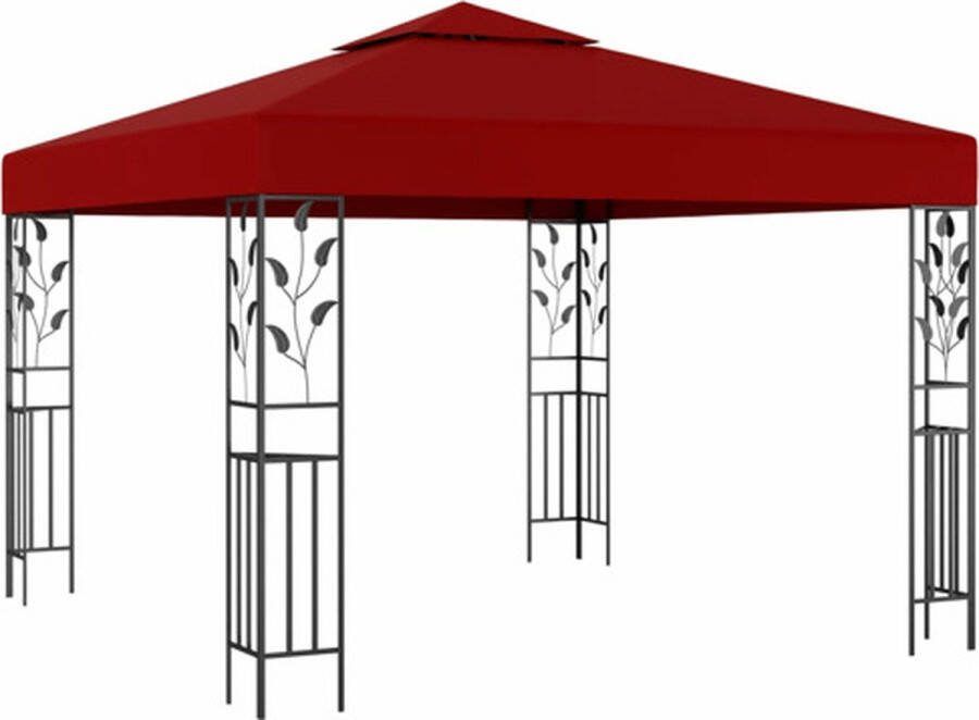 VidaXL -Prieel-3x3-m-wijnrood