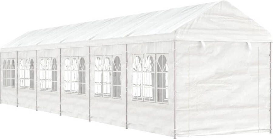 VidaXL -Prieel-met-dak-13 38x2 28x2 69-m-polyetheen-wit