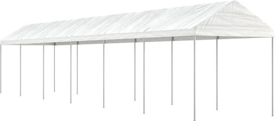 VidaXL -Prieel-met-dak-13 38x2 28x2 69-m-polyetheen-wit