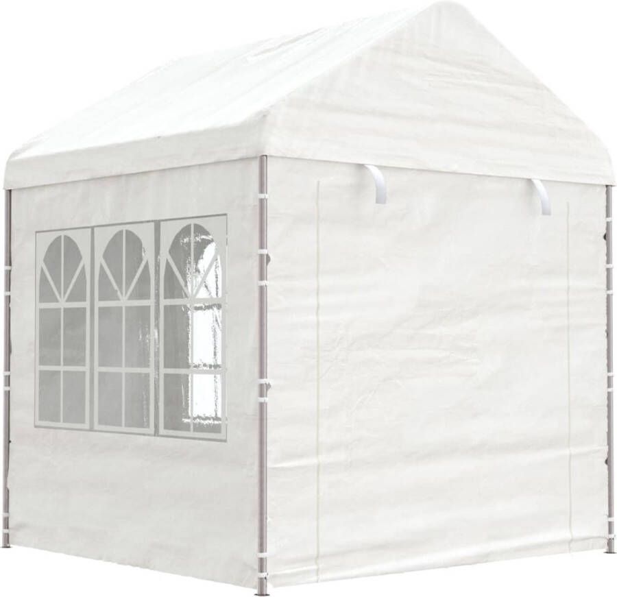 VidaXL -Prieel-met-dak-2 28x2 23x2 69-m-polyetheen-wit