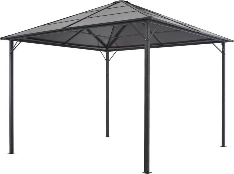 VidaXL -Prieel-met-dak-3x3-m-aluminium-zwart