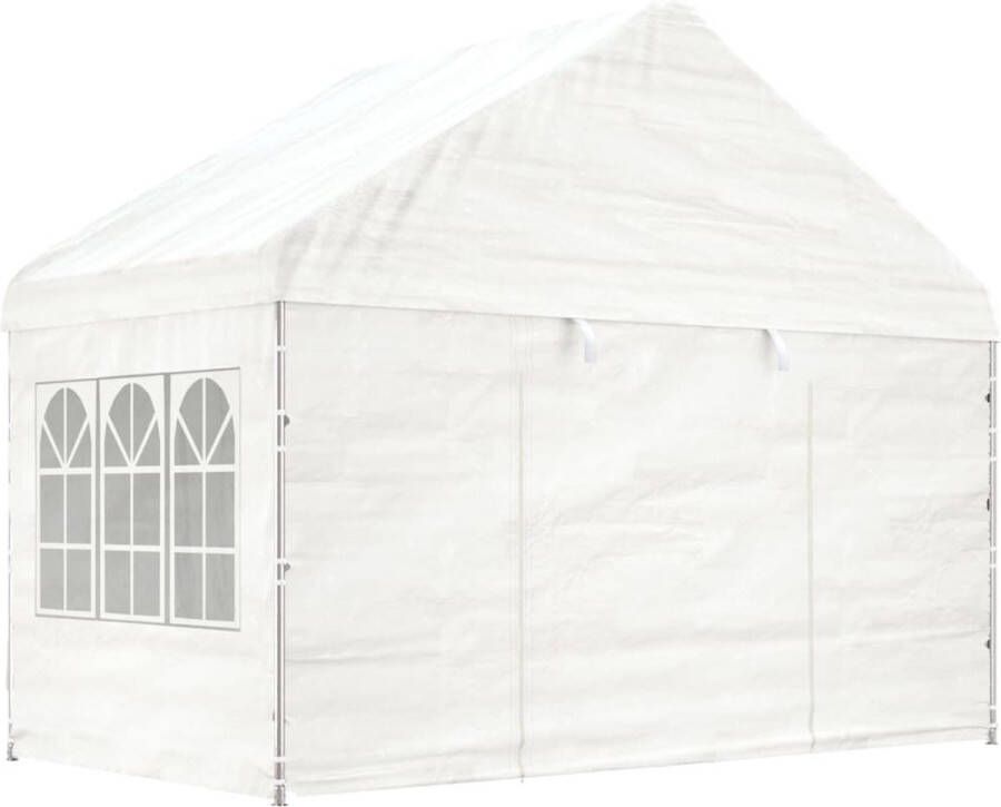 VidaXL -Prieel-met-dak-4 08x2 23x3 22-m-polyetheen-wit