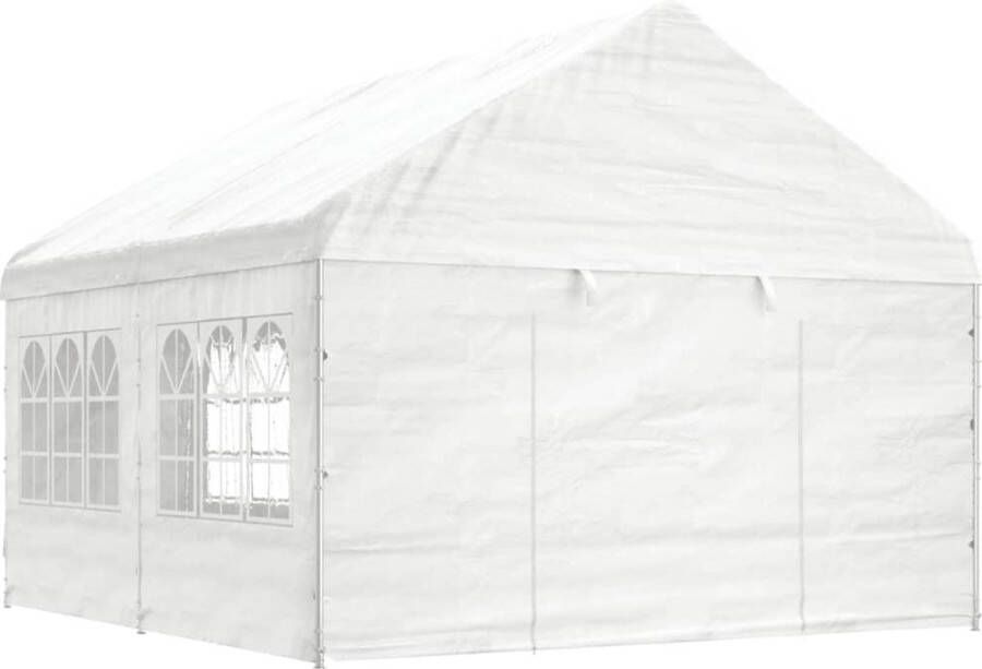VidaXL -Prieel-met-dak-4 46x4 08x3 22-m-polyetheen-wit