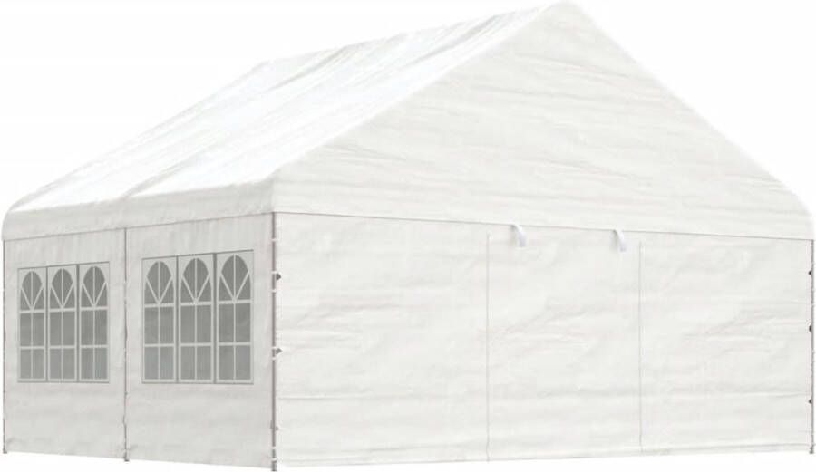 VidaXL -Prieel-met-dak-4 46x5 88x3 75-m-polyetheen-wit