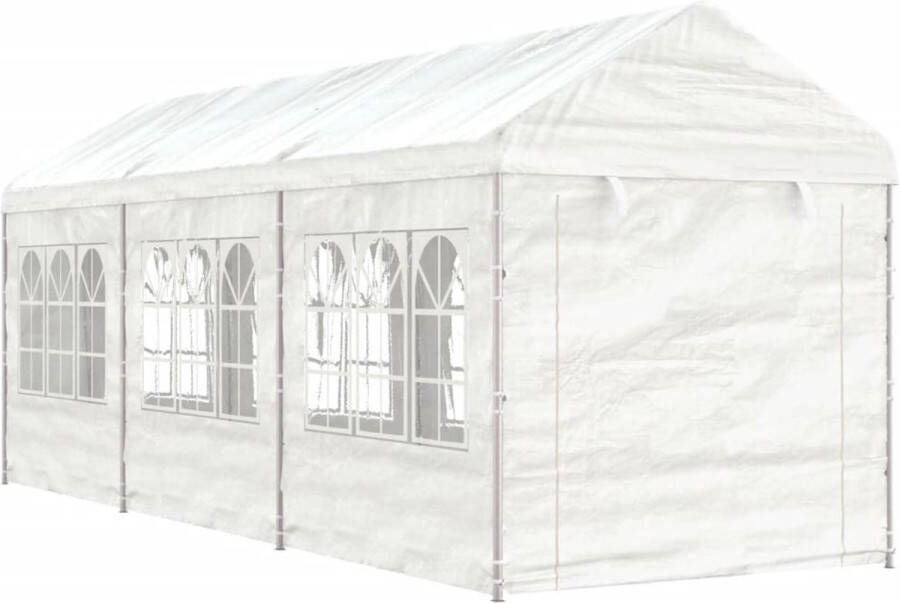 VidaXL -Prieel-met-dak-6 69x2 28x2 69-m-polyetheen-wit