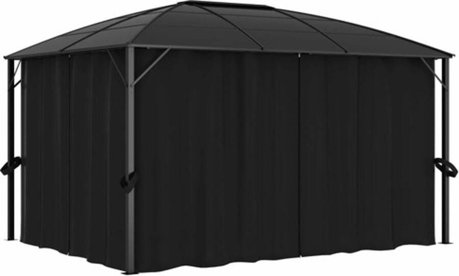 VidaXL -Prieel-met-gordijnen-400x300x265-cm-antraciet