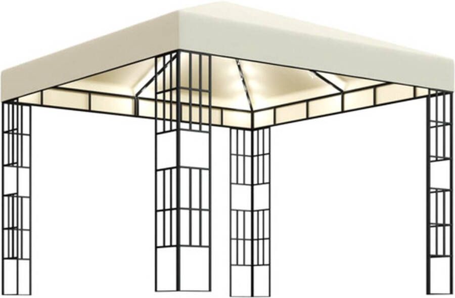 VIDAXL Prieel Met Lichtslinger 1 Crã¨me 3 X 3 M Luifel