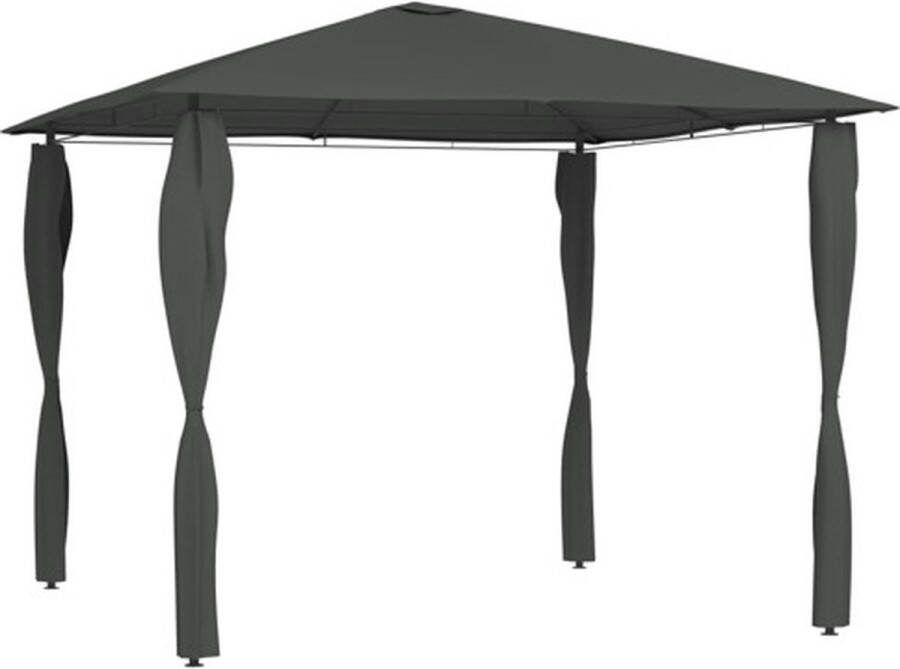 VidaXL -Prieel-met-paalhoezen-160-g m²-3x3x2 6-m-antracietkleurig