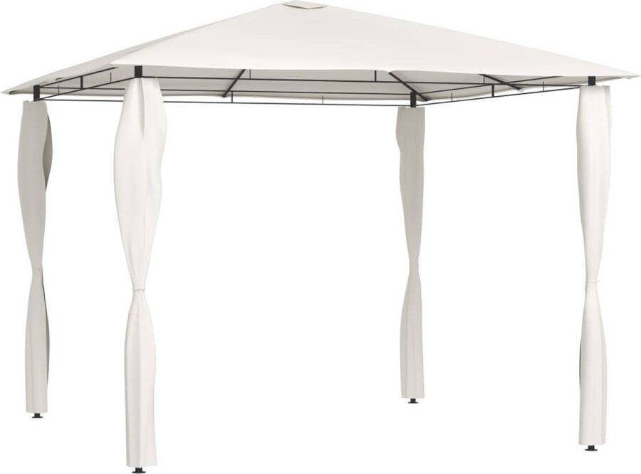 VidaXL -Prieel-met-paalhoezen-160-g m²-3x3x2 6-m-crèmekleurig