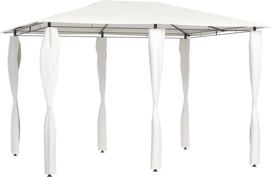 VidaXL -Prieel-met-paalhoezen-160-g m²-3x4x2 6-m-crèmekleurig