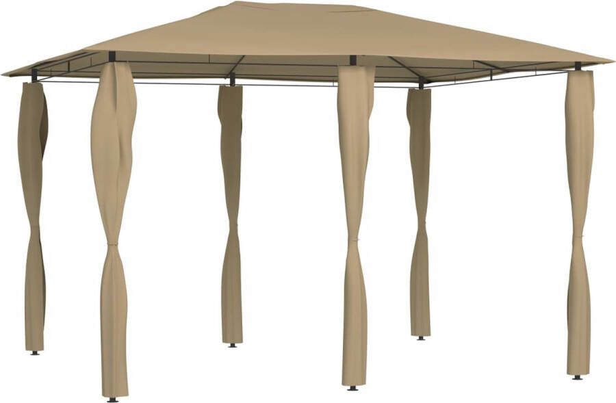 VidaXL -Prieel-met-paalhoezen-160-g m²-3x4x2 6-m-taupe