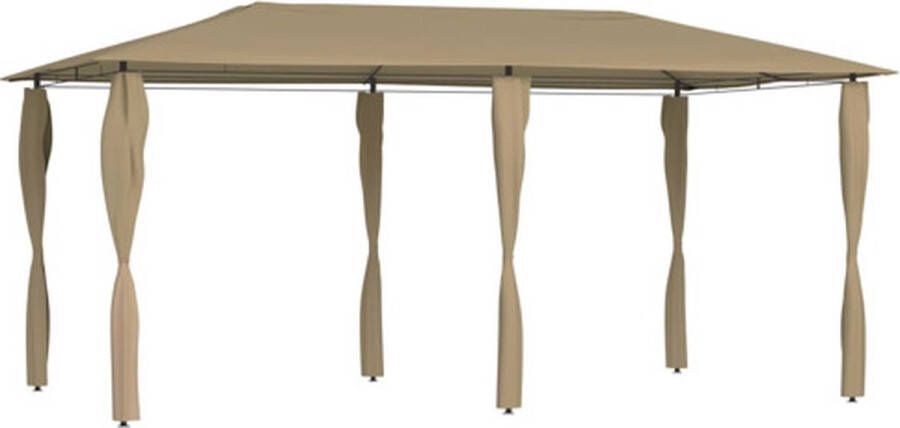 VidaXL -Prieel-met-paalhoezen-160-g m²-3x6x2 6-m-taupe