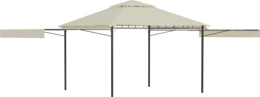 VidaXL -Prieel-met-uitschuifbare-daken-180-g m²-3x3x2 75-m-crème