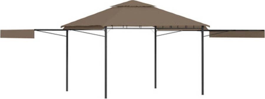 VidaXL -Prieel-met-uitschuifbare-daken-180-g m²-3x3x2 75-m-taupe