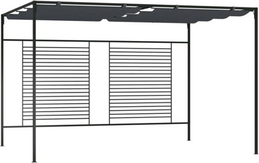 VidaXL -Prieel-met-uittrekbaar-dak-180-g m²-4x3x2 3-m-antracietkleurig