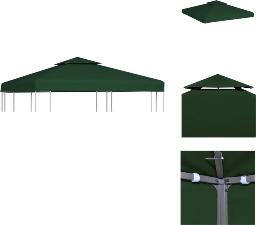 VidaXL Prieel Vervangend Tentdoek 3x3m Groen PVC-coating Waterbestendig 310 g m² Partytent