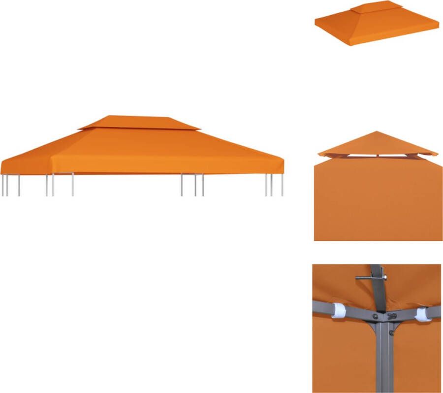 VidaXL Prieeldak 3 x 4 m Oranje Waterbestendig PVC-coating 310 g m² Partytent