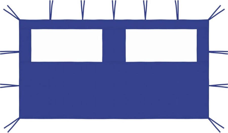 VidaXL -Prieelzijwand-met-ramen-4x2-m-blauw