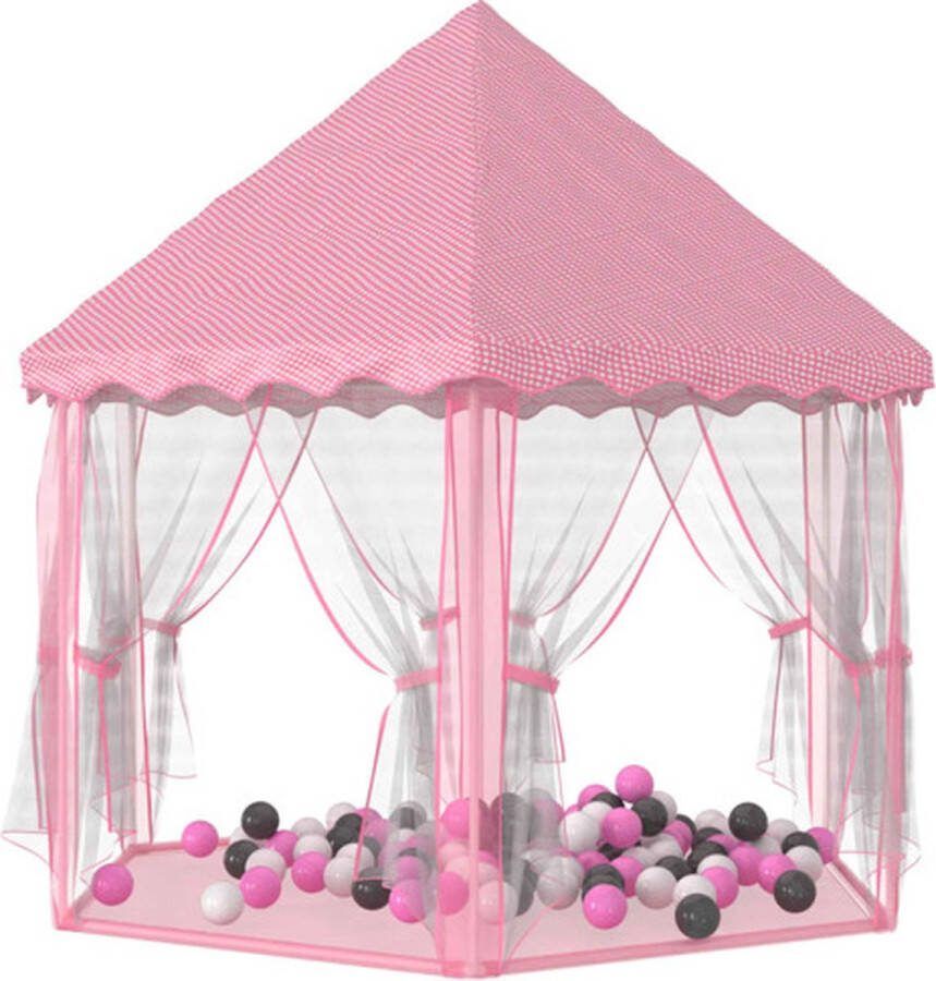 VidaXL Prinsessenspeeltent met 250 Ballen 133x140 cm roze