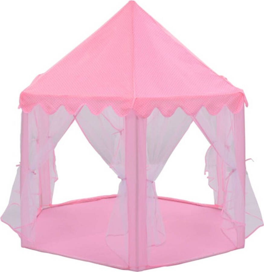 VidaXL Prinsessenspeeltent met 250 Ballen 133x140 cm roze