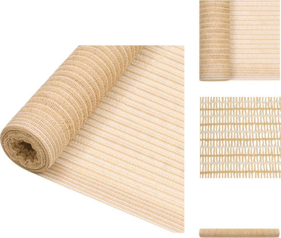 VidaXL Privacenet HDPE 1 x 10 m Beige 150 g m² Schimmel- en uv-bestendig Ademend Opvouwbaar Parasol
