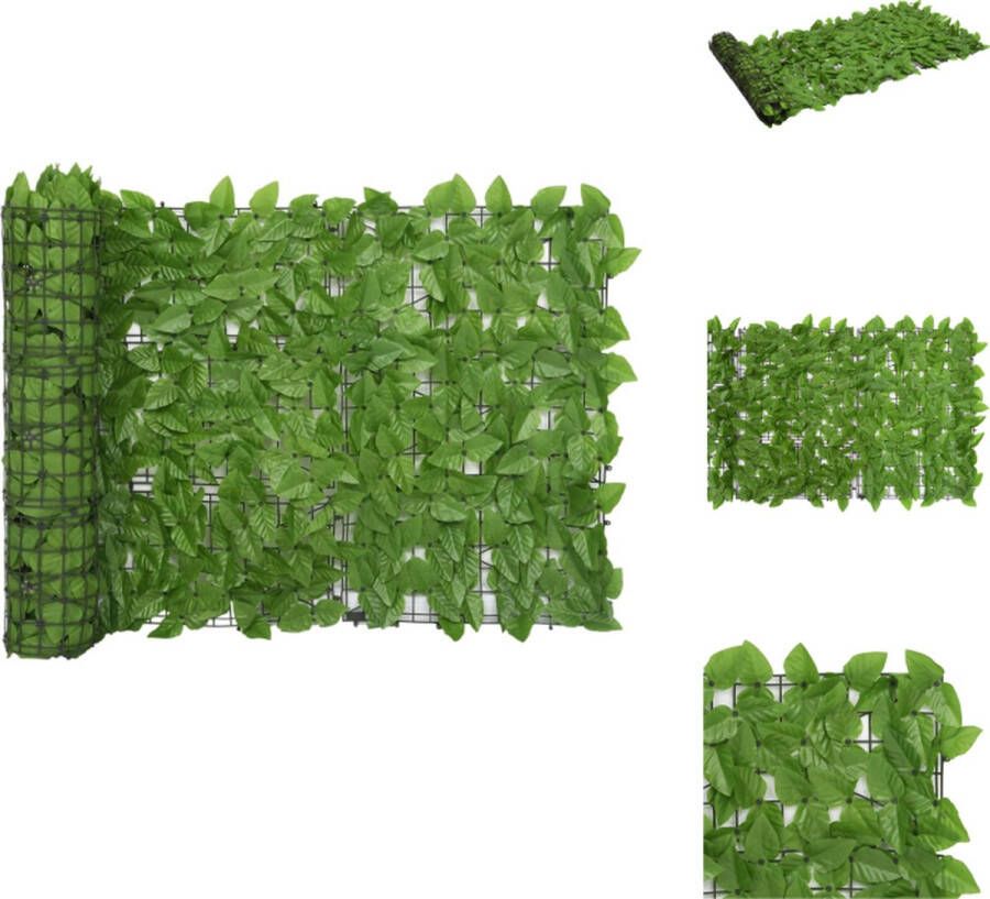 VidaXL Privacy Luifel Groene Bladeren Polyethyleen en Stof 500 x 75 cm Parasol