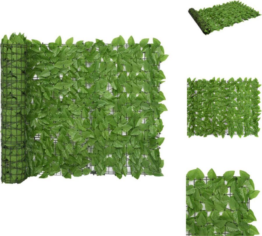 VidaXL Privacy scherm Groene bladeren Polyethyleen en stof 600 x 100 cm Parasol