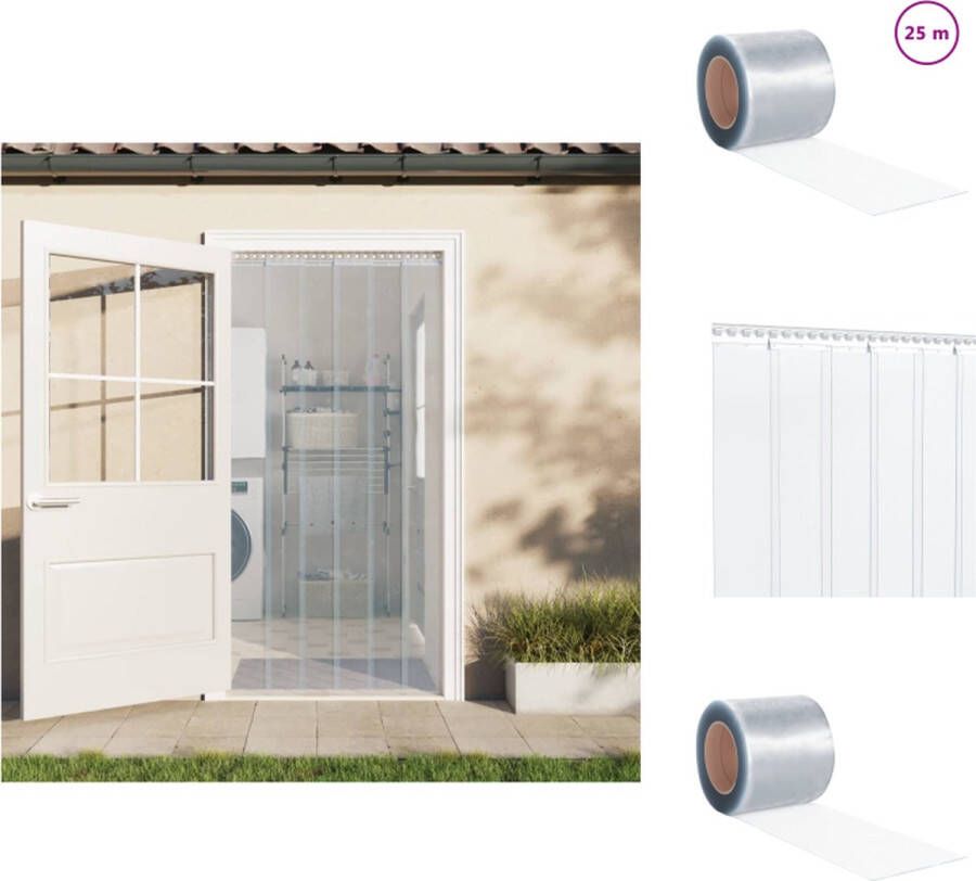 VidaXL PVC Strokengordijn 25m x 200mm x 2mm Transparant Hoge Lichtdoorlatendheid Hoge Slijtageweerstand Gordijn
