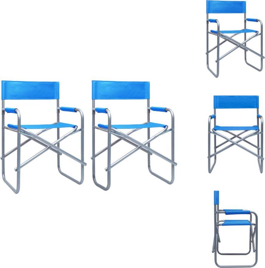 VidaXL Regisseursstoel Inklapbaar Blauw 48x57x79cm Staal en stof Tuinstoel