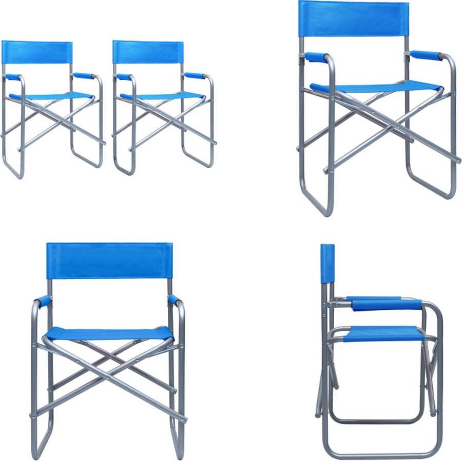 VidaXL Regisseursstoelen 2 st staal blauw Regisseursstoel Regisseursstoelen Stoel Stoelen