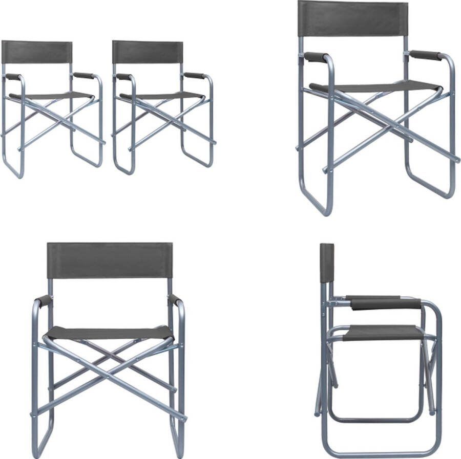 VidaXL Regisseursstoelen 2 st staal grijs Regisseursstoel Regisseursstoelen Stoel Stoelen