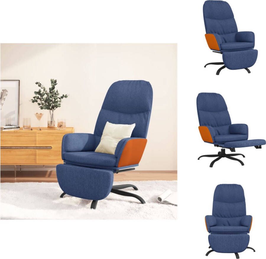 VidaXL Relaxstoel Blauw 70 x 77 x 98 cm Zeer comfortabel Fauteuil