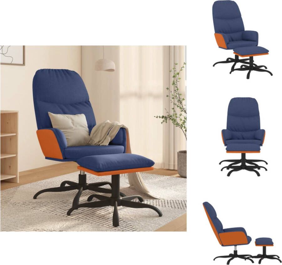 VidaXL Relaxstoel Blauw 70x77x98 cm 360 graden draaibaar Fauteuil