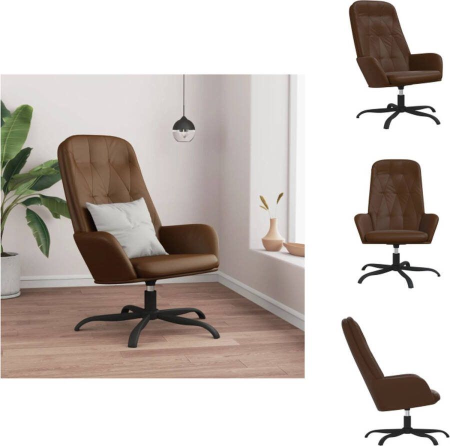 VidaXL Relaxstoel Bruin Glanzend Kunstleer 70x77x98 cm Draaibaar Fauteuil