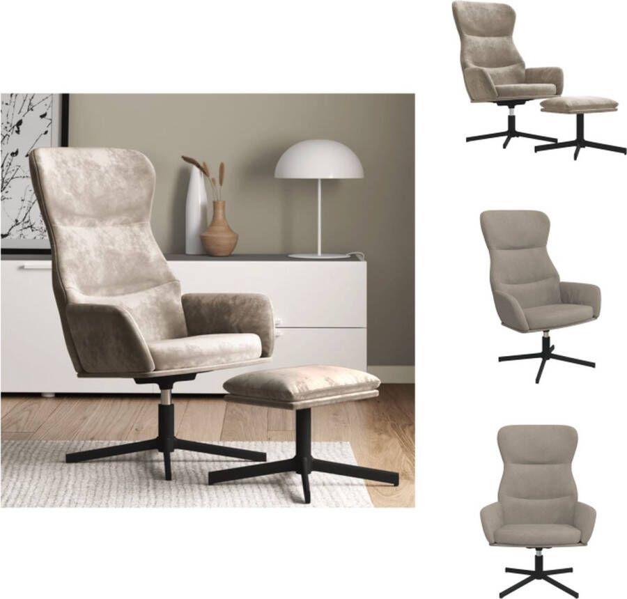 VidaXL Relaxstoel Comfort Stoel 70 x 77 x 94 cm Lichtgrijs Fauteuil
