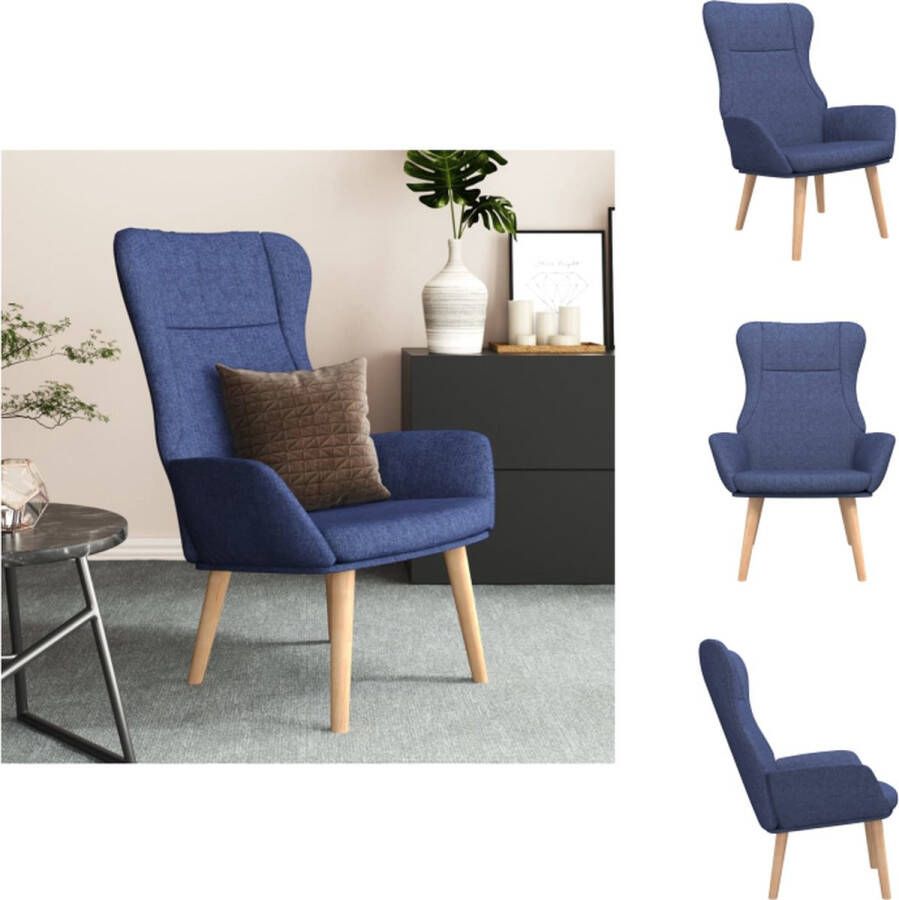 VidaXL Relaxstoel Comfortabele Blauwe Stoel 70 x 77 x 94 cm Stabiel Frame Hoogwaardig Materiaal Fauteuil
