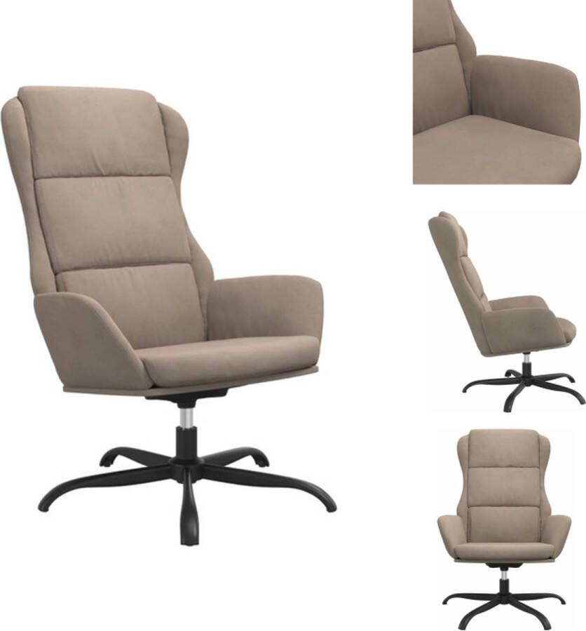 VidaXL Relaxstoel Comfortabele kunstsuède zitting Stabiel metalen frame 70 x 77 x 98 cm Fauteuil