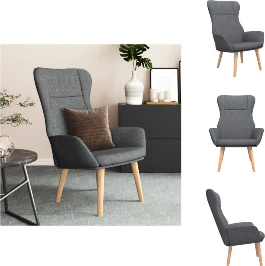 VidaXL Relaxstoel Donkergrijze stof Stabiel frame Hoogwaardig materiaal Brede toepassing Afmetingen- 70 x 77 x 94 cm Fauteuil