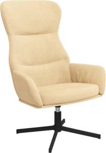 VidaXL Relaxstoel Fluweel Crèmewit
