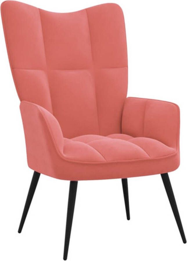 VidaXL Relaxstoel fluweel roze
