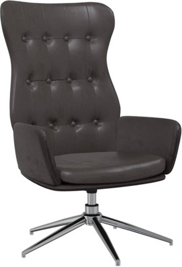 VidaXL Relaxstoel kunstleer glanzend zwart