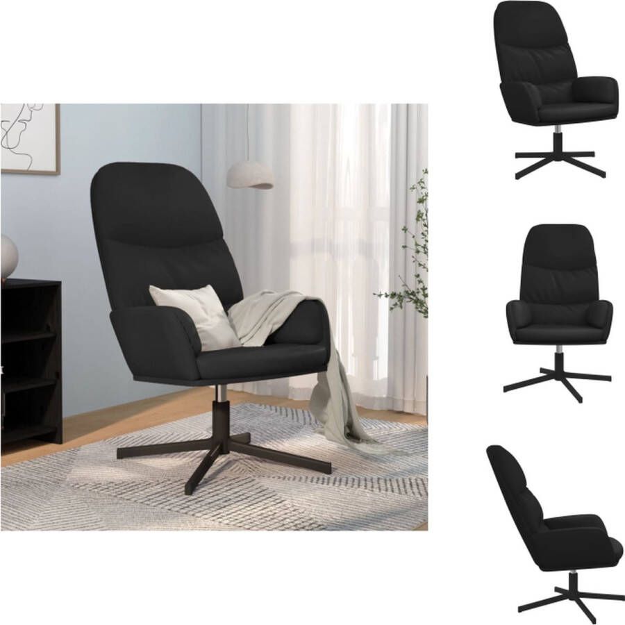 VidaXL Relaxstoel Kunstleer Zwart 70x77x98 cm Draaibaar Fauteuil
