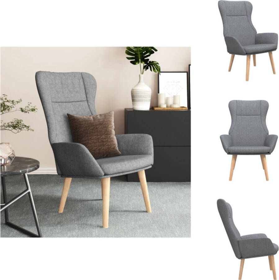 VidaXL Relaxstoel lichtgrijs 70 x 77 x 94 cm stabiel frame Fauteuil