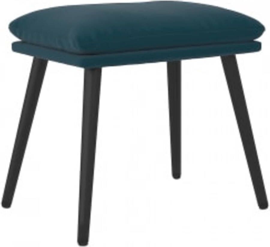 VidaXL Relaxstoel Met Voetenbank Fluweel Blauw