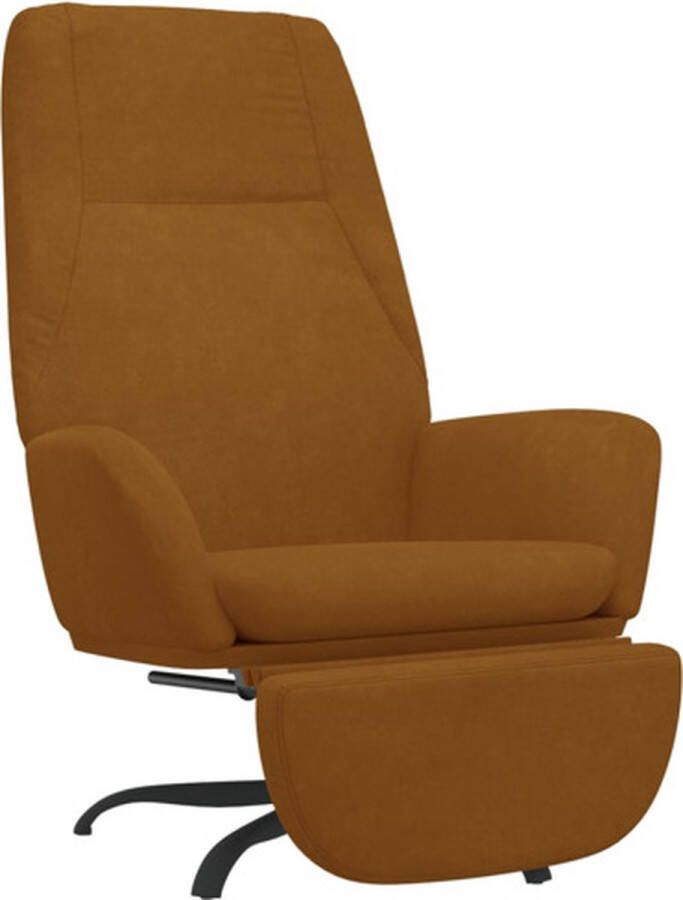 VidaXL Relaxstoel met voetensteun fluweel bruin