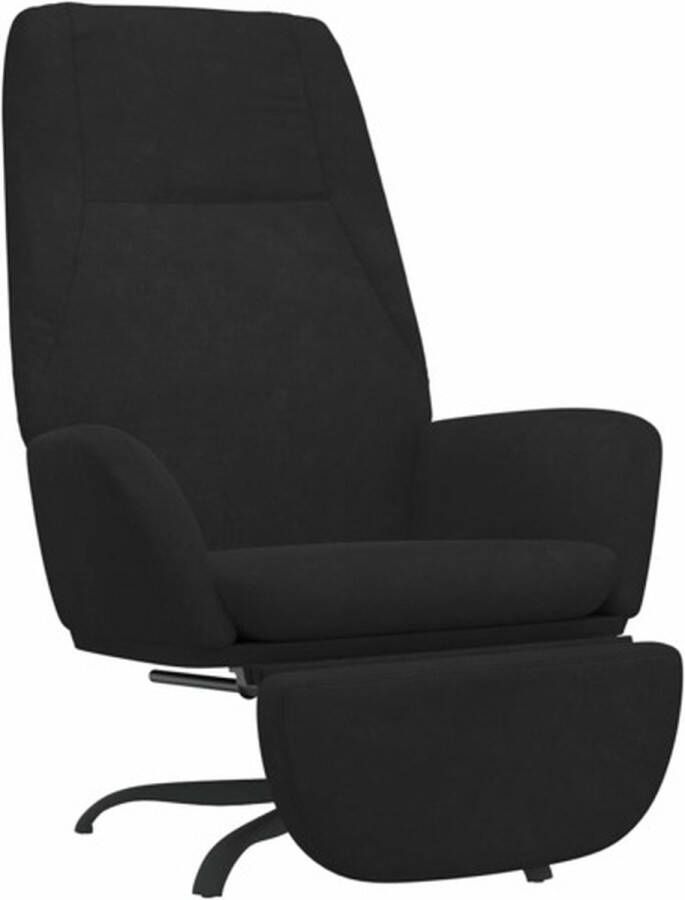 VidaXL Relaxstoel met voetensteun fluweel zwart