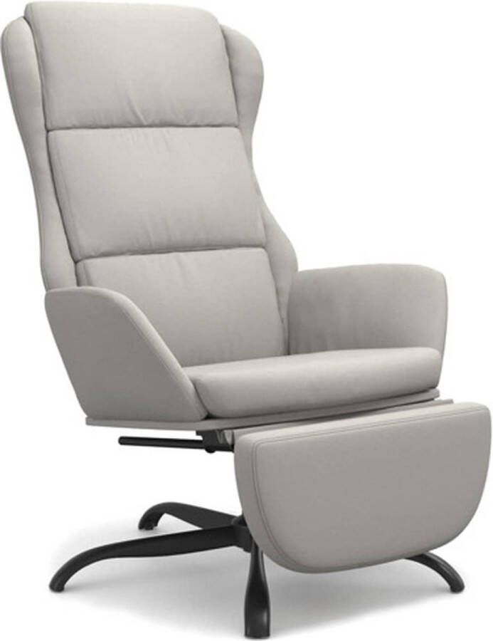 VidaXL Relaxstoel met voetensteun microvezelstof lichtgrijs