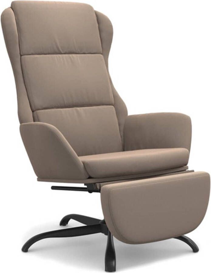 VidaXL Relaxstoel met voetensteun microvezelstof taupe