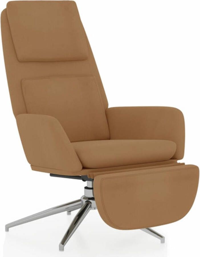VidaXL Relaxstoel met voetensteun microvezelstof taupe