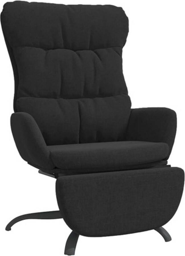 VidaXL Relaxstoel met voetensteun stof zwart
